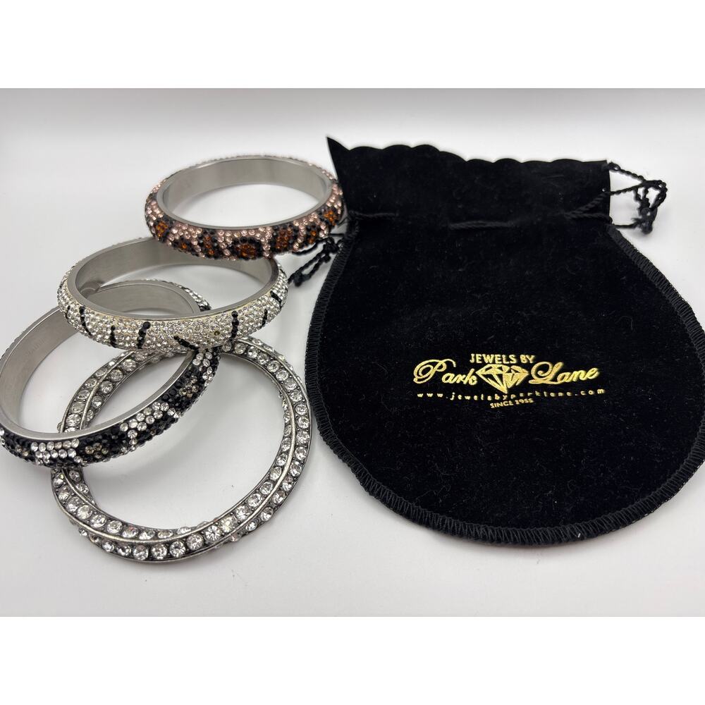 Park Lane Fashion Jewelry Hostess Bangle Bracelets Metal Rhinestones Set of 3
